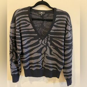 Women's 7 For All Mankind Metallic Zebra Sweater, Size X-Small - Black